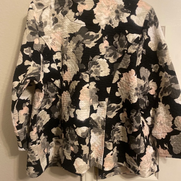 Isaac Mizrahi Live! Watercolor Floral Print Knit Jacket - size 1X - Picture 5 of 11
